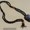 Crochet Necklace with Wooden Beads and a Sodalite Mini Sphere