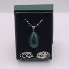Malachite Pendant with Sterling Silver Ball Necklace